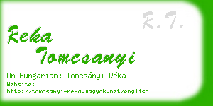 reka tomcsanyi business card